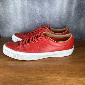 Converse Cons One Star Leather Ox, Casino Red153699C mens10 /woman11.5 Lunarlon